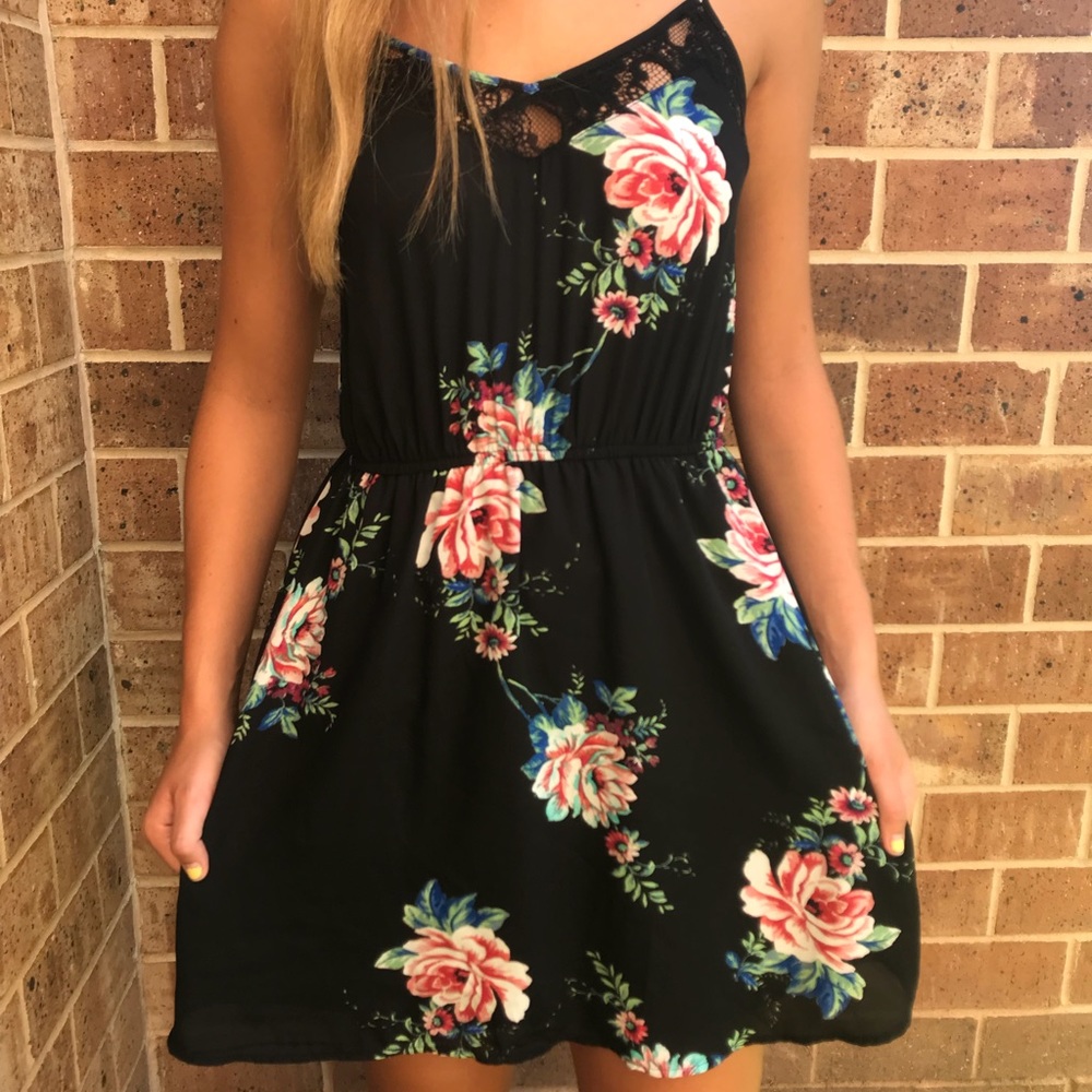 Black Floral Summer Dress